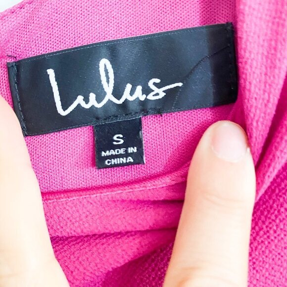 🦋 LULUS Center of Attention Magenta Flounce Dress - Picture 6 of 7